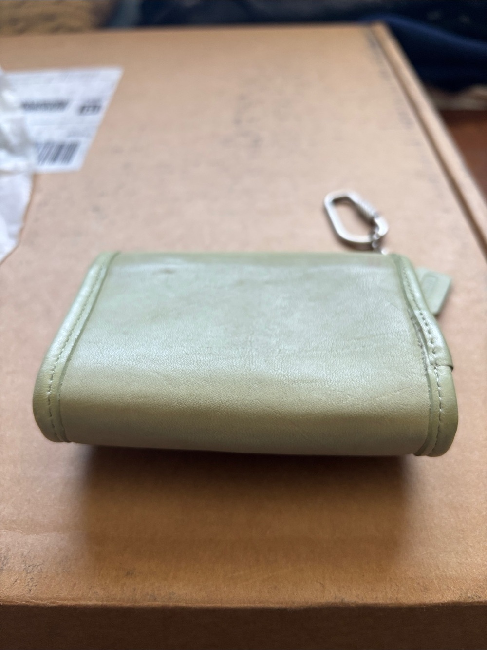 Coach multifunction wallet coin purse keychain rare pistachio leather EUC VTG - Picture 7 of 12